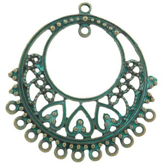 Hanger antique bronze green boho style