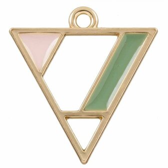 Hanger Enamel&nbsp; Pink Green 24x23mm