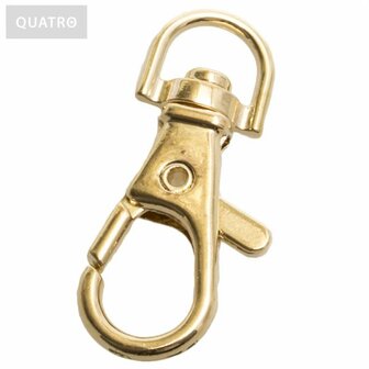 Goudkleurige metalen sleutelhanger 39x14mm