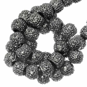 Sparkling beads metallic grey 4mm