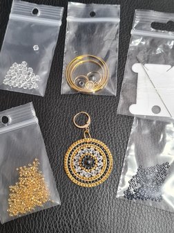 Zelfmaakpakket Oorhangers goud/swarovski