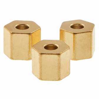 Metalen gouden kraal 4,5 x 4mm