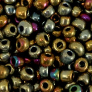 Glas rocailles Metallic 4mm shine multicolour gold