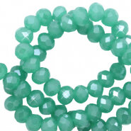 Facetkraal rondel Light malachite green pearl 2x3mm