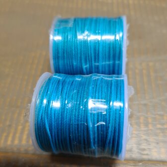 Waxkoord 0,5mm turquoise&nbsp; blauw