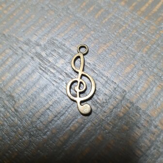 Bedel brons muzieknoot 25x10mm