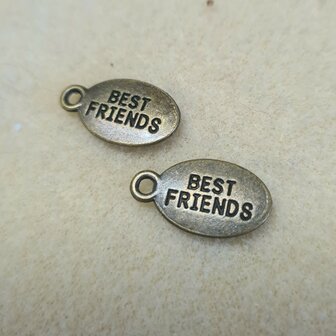 Metalen bedel Best friends brons