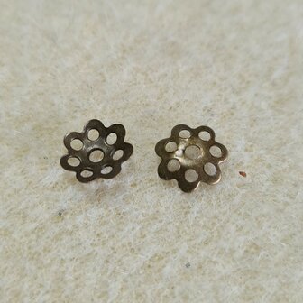 Metalen kralenkapje brons 1x8mm