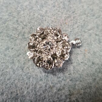 Sluiting bloem met strass voor ketting/armband groot