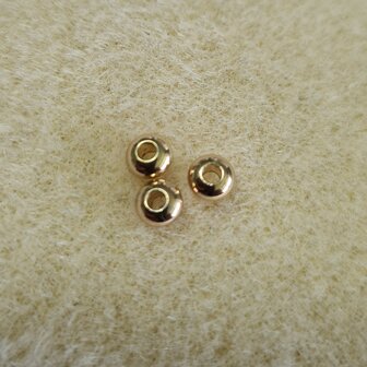 DQ Metalen rose/gouden kraal 3x4mm