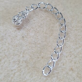 Verlengketting 5cm zilver