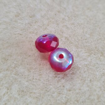 Facetkraal rondel rood 3.5x6mm