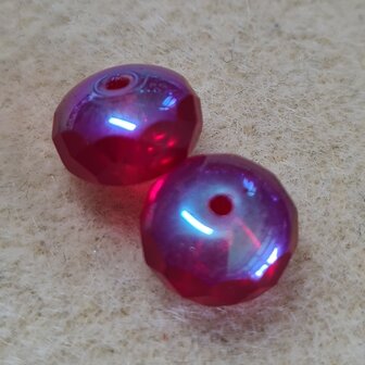 Facetkraal rondel rood 6x9mm