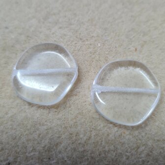 Glaskraal plat&nbsp; Crystal 19x3mm