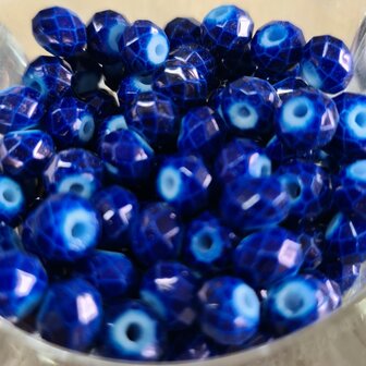 Facetkraal donker blauw 5x6.5mm