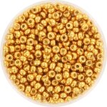 Miyuki rocailles 8/0 (3mm) Duracoat galvanized yellow gold