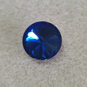 Puntsteen glas geslepen Rivoli 14mm blauw