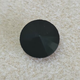 Puntsteen glas geslepen Rivoli 14mm zwart