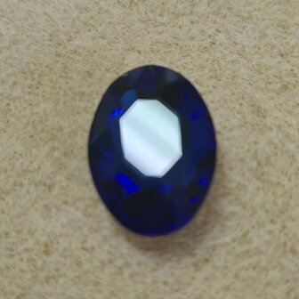 Cabochon glasfacet geslepen 13x18x6mm Blauw