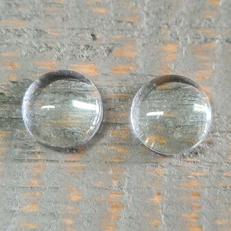 Cabochon/Plakstenen Glas 8x3mm Transparant