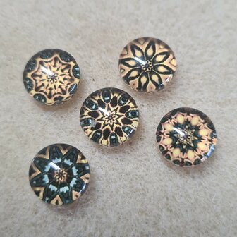 Mandela glas cabochons diverse motieven 10mm