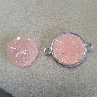 Crystalrock style plakstenen strass peachpink 20mm