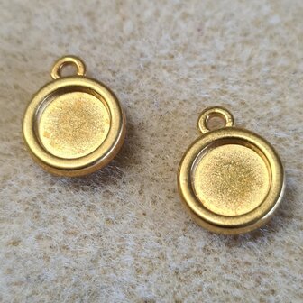 DQ Goldplated bedel/hanger voor ca. 8mm cabochon 