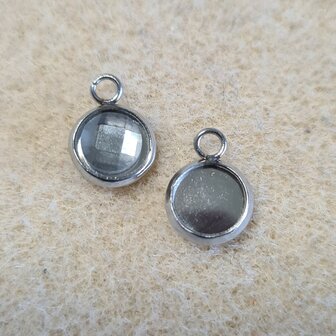 RVS AS bedel/hanger 1 oog voor 6mm cabochon 