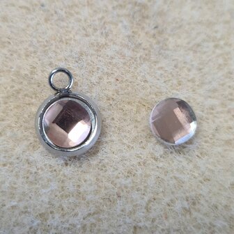 6mm Glas cabochon peachy 