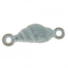 Hanger/Tussenstuk metaal schelp aqua blauw