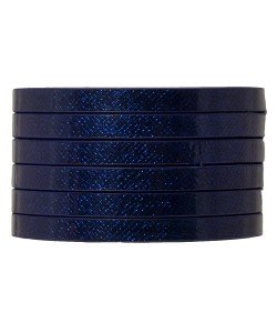 Plat koord 5mm shimmer glitter blue