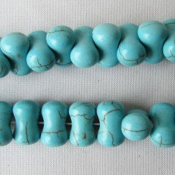 Turquoise kralen botje 14x8mm