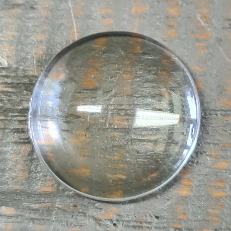 Glas plaksteen cabochon transparant 20mm