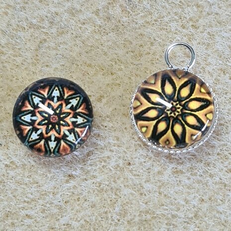 Mandela glas cabochons diverse motieven 10mm